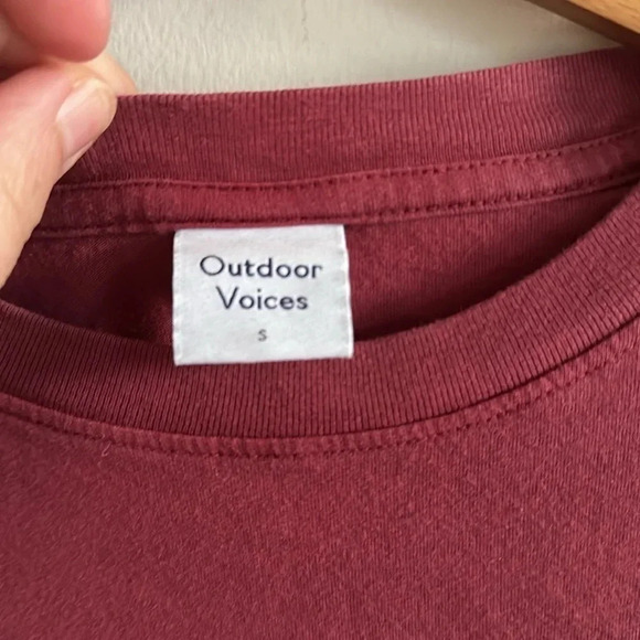 Outdoor Voices dark rose pink oversized cropped long sleeve top size Small - Picture 5 of 7